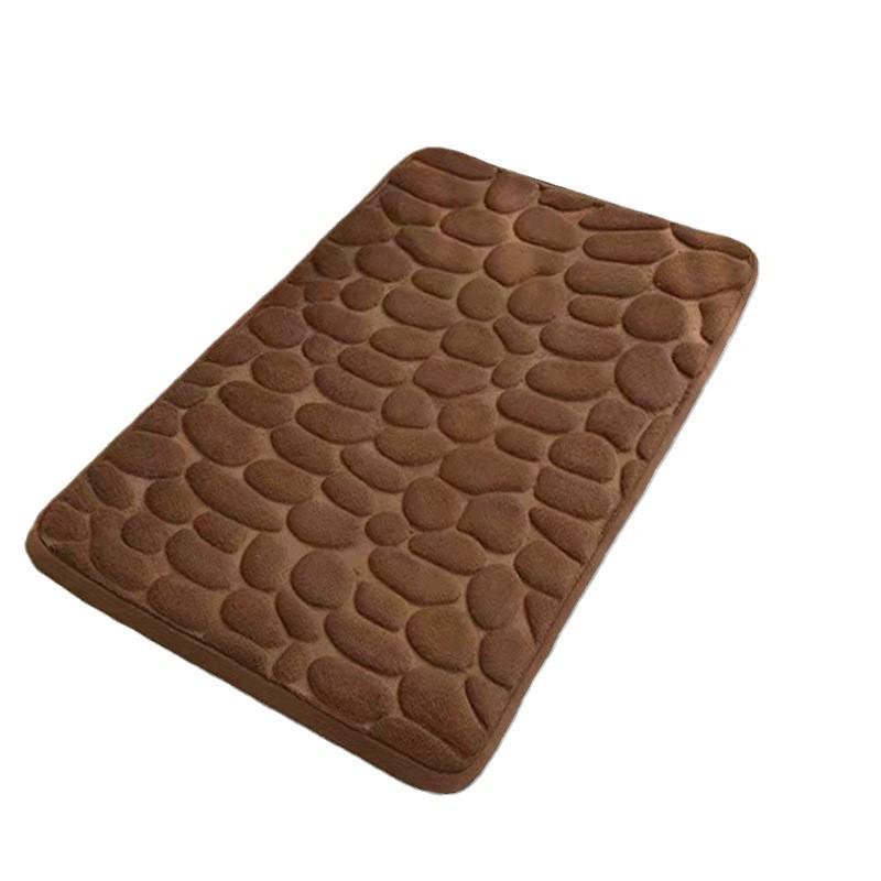 Pebble Pattern Non-Slip Bathroom Mat: Water-Absorbent, Simple Style, Door and Floor Use