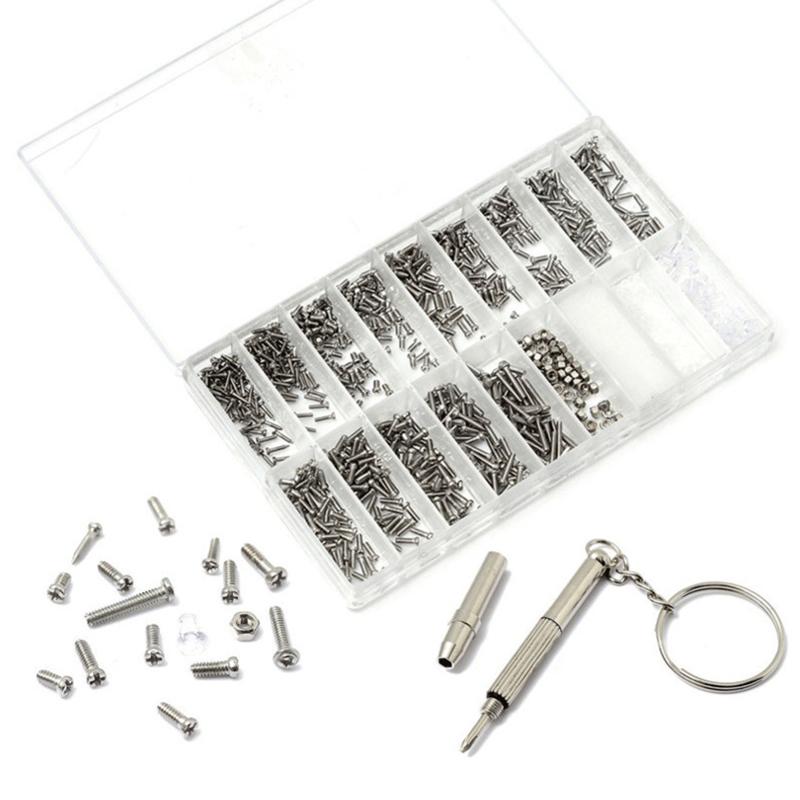 1000 Tiny Screws Nut Screwdriver Watch Eyeglass Glasses Repair Tool Set Kit