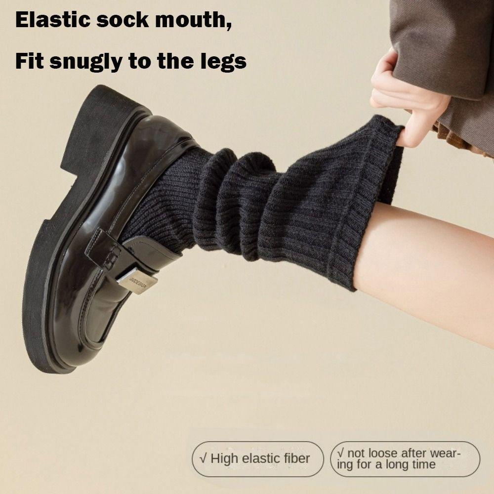 Cute Sweet Leg Warmers Knitting Long Stockings Solid Color Boot Warmers Autumn Winter