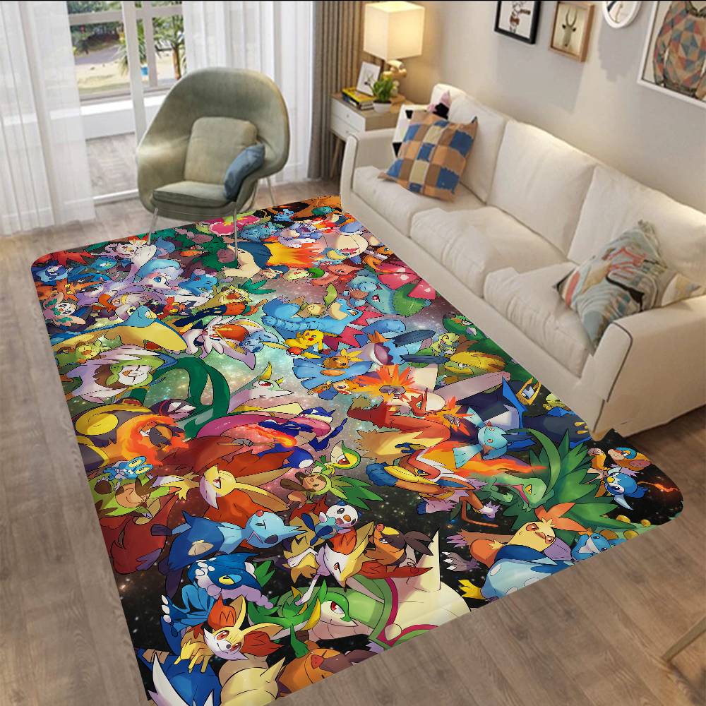Cute P-Pokemones Anime Kitchen Mat Cheaper Anti-slip Modern Living Room Balcony Printed Modern Home Decor