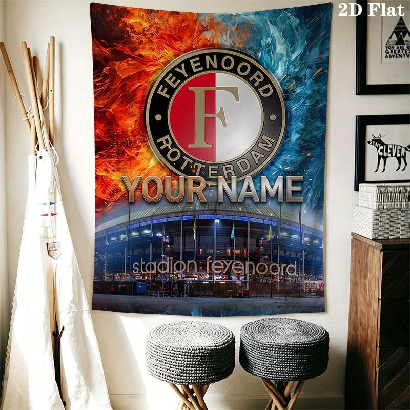 Custom Feyenoord Wall Hanging Printed Fabric Blanket Decorative Tapestries for Bedroom Living Room Home Decor