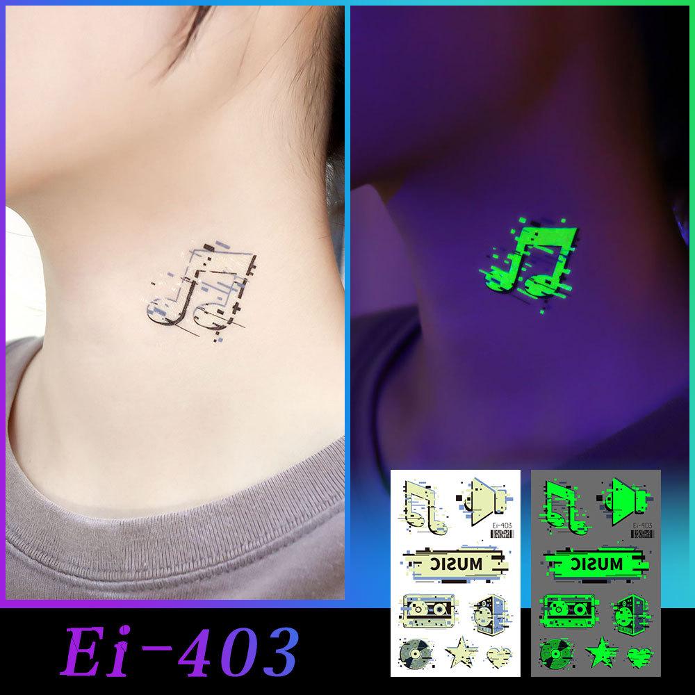 Ruikalong Waterproof Luminous Music Festival Face & Tattoo Stickers 75x120 mm