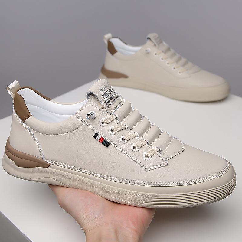 

Мужская обувь 2025 года, лето, новая мода, легкая, роскошная, простая, с одной педалью, мужская, белая, мягкая подошва, нескользящая, удобная, повседневная обувь 38 бежевый