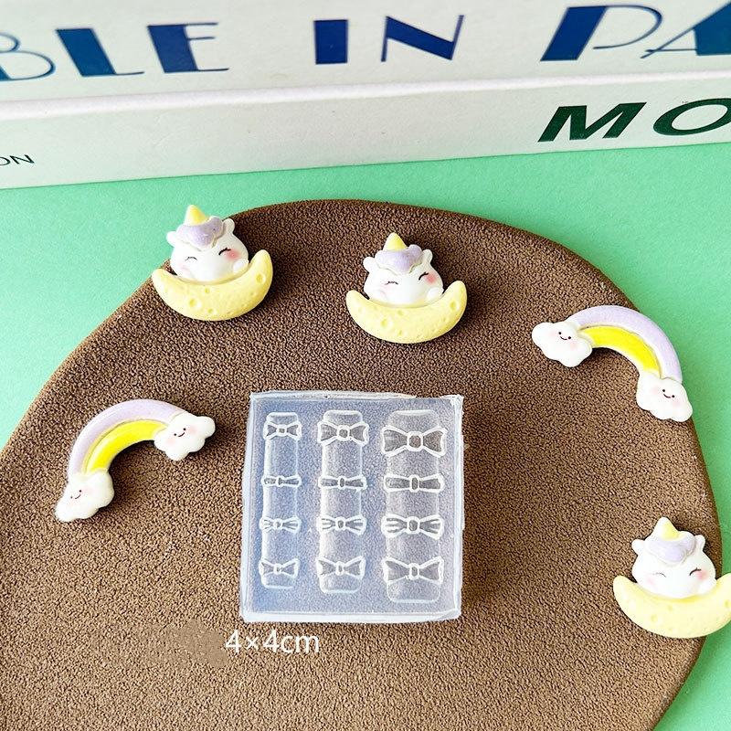 Sweet Bowknot 3D Silicone Nail Mold Heart Nails Templates Diy Nail Art Decoration Stamping Plates Manicure Design Tools