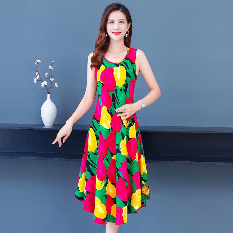 Summer Oversize Dresses for Women Elegant Casual Sleeveless Long Dresses