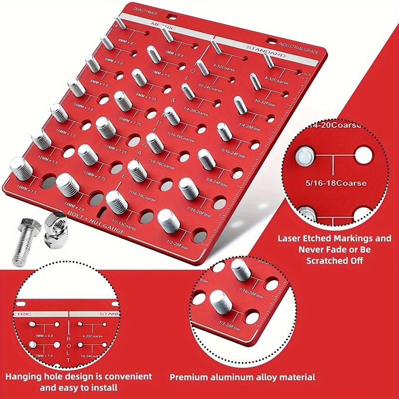 28 Gewindeprüfer für Muttern und Bolzen Gewindegrößenprüfer Metrische Größe Bolzengröße und Gewindelehre Gewindemesswerkzeuge
