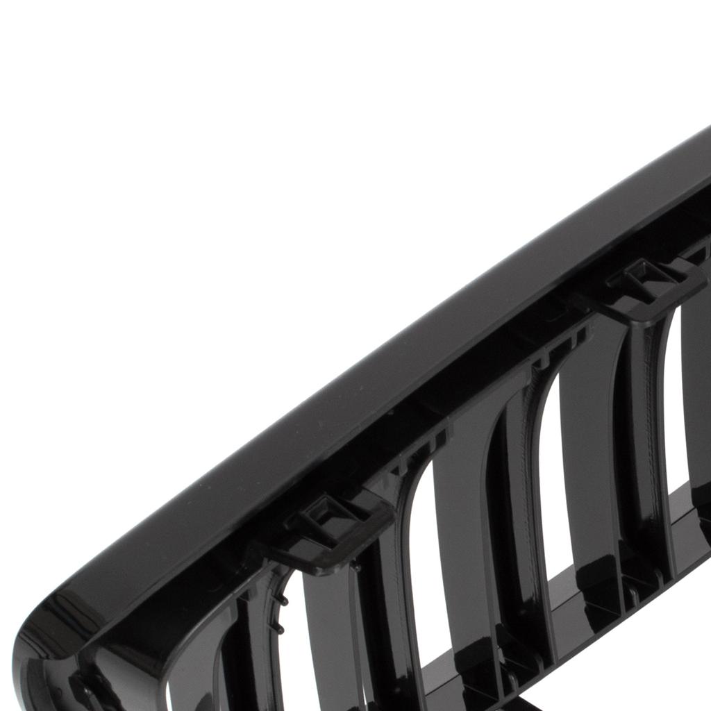 BMW 3 E92 E93 06-10 Kühlergrill-Einsätze zwischen den Scheinwerfern (Nieren) linkes + rechtes Set SCHWARZ GLÄNZEND DOPPELSTREIFEN