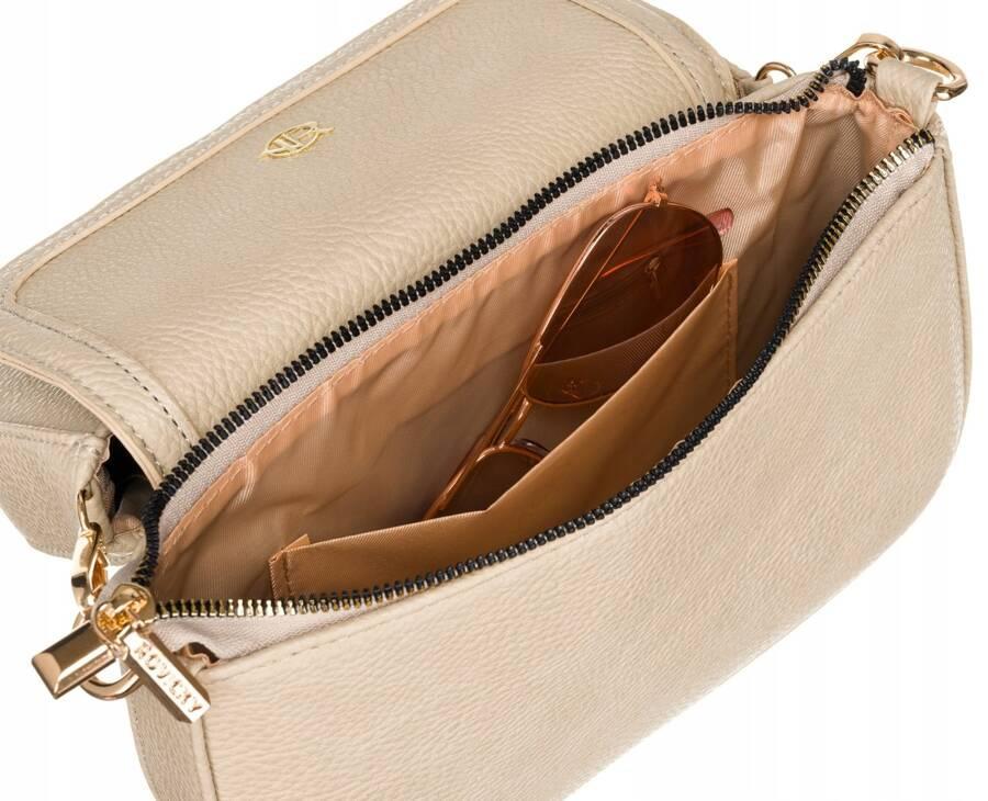 Damska podwójna torba listonoszka z portmonetką wykonana ze skóry ekologicznej - Rovicky