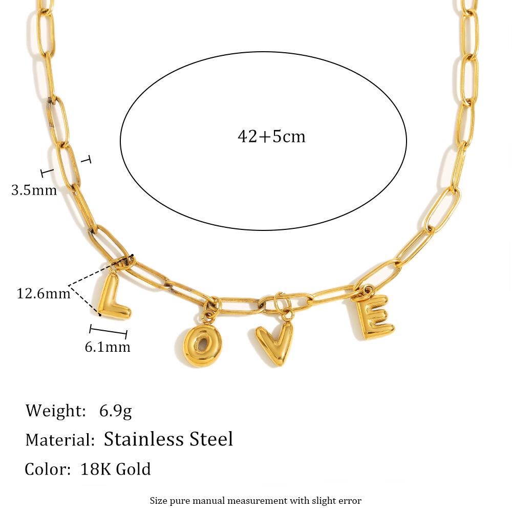 Elegant 18K Gold-Plated Stainless Steel Paperclip Letter Necklace