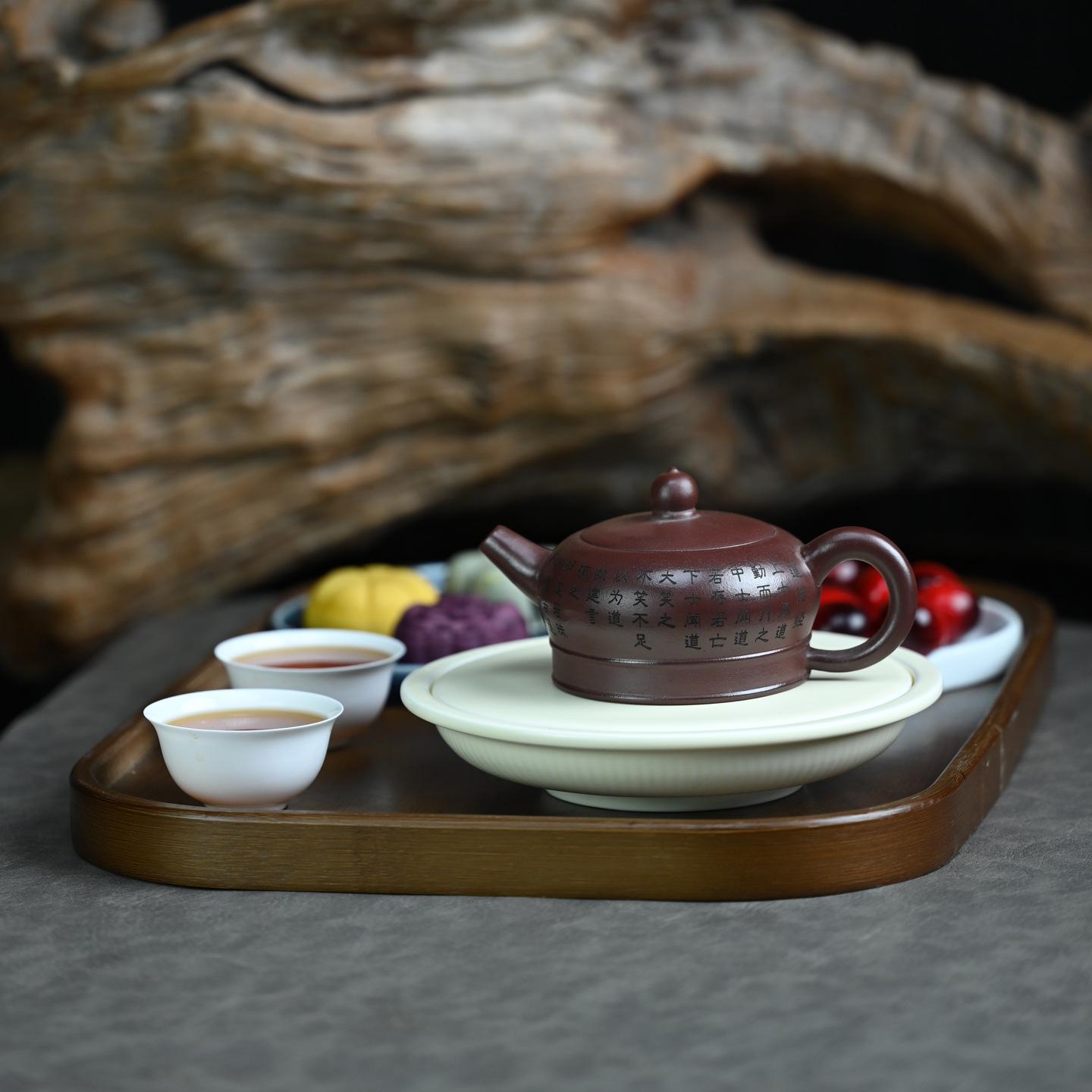 

170ml Antique Yixing Purple Clay Teapots Hand-carved Monk Hat Pot Raw Ore Mud Tea Making Kettle With Filter Chinese Zisha Teaset