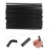 Garneck Disposable Straws, Black, 200 Straws, 21cm Long, Flexible Plastic, for Home and Commercial Use