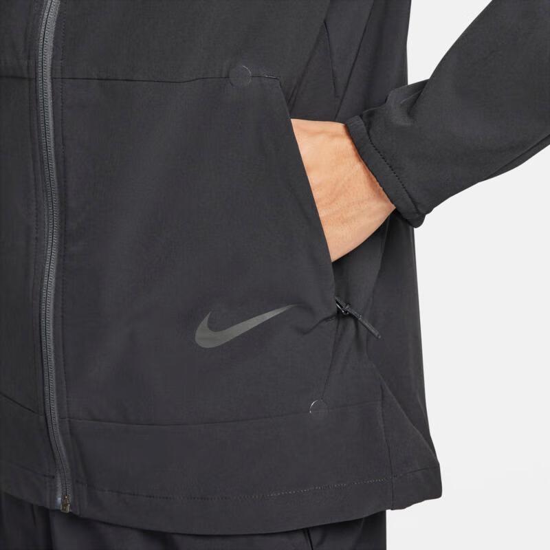 Nike Solid Casual Running Sports Hooded Woven Jacket Men Jackets Black FZ4771-010