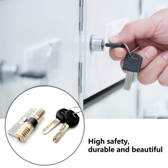 

1 комплект дверного замка, прозрачный компактный противоугонный акриловый замок для ящика шкафа для домашнего использования