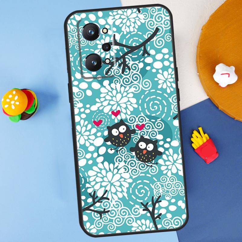 

Cute Owl Cartoon For Realme GT 6 6T 5 GT7 Pro C61 C75 C55 C51 C21Y C25S C67 C53 13 12 10 11 14 Pro Plus Case Realme C21Y C25Y
