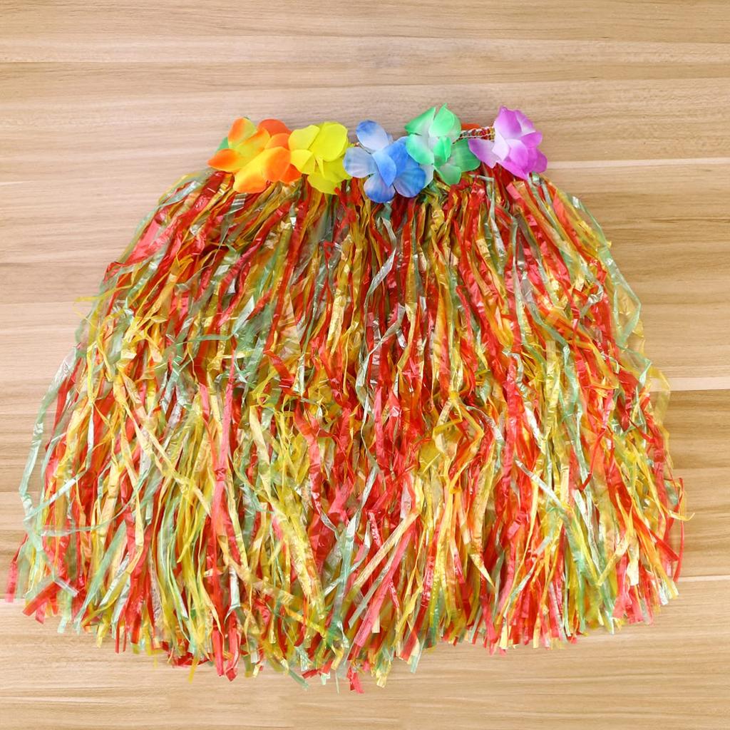 WINOMO Hula Dance Hawaiian Halloween 40cm Costume, Lei, Skirt, 6-Piece Set, Goods, Costume,