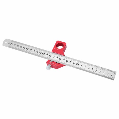 Woodworking Ruler, Woodworking Marking Tool with Magnetic Ruler Stop, 0.1mm Accuracy, 300mm Measuring Range, for Automotive, Woodworking, Construction