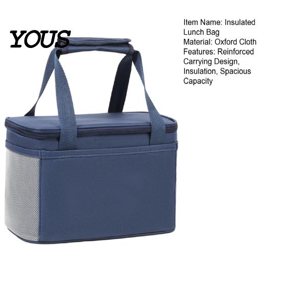 Heavy Duty Commuter Lunch Carrier Large Capacity Insulated Bag, Portable Thermal Tote, Thick Aluminum Foil Cooler Bag Travel Organizer for