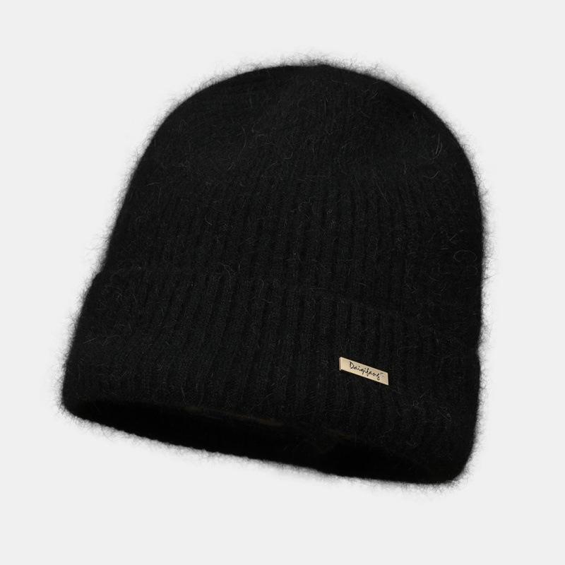 Autumn and winter hat rabbit fur knitted hat ear protection warm wool hat women's new versatile headgear hairy cold hat