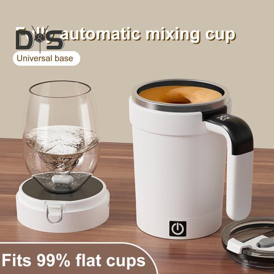 Automatischer Rührbecher 380ml Elektrischer Magnetrührer Edelstahl Kaffeetasse LED-Anzeige Isolierter Reisebecher Milchshake-Maker