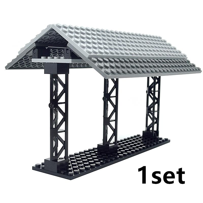City Train Buffer Strar Stop Parts Train Station Building Blocks MOC Technical Creative Bridge Leduo Assembles Particles Toys