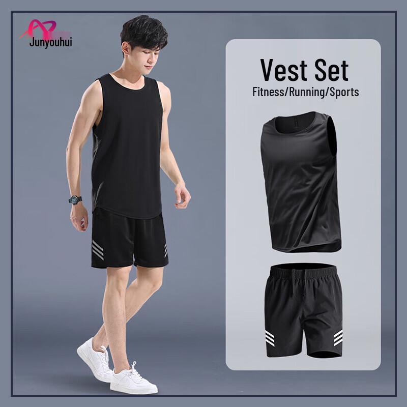 Спортивный комплект Junyouhui из ледяного шелка, быстросохнущий, жилет и шорты S