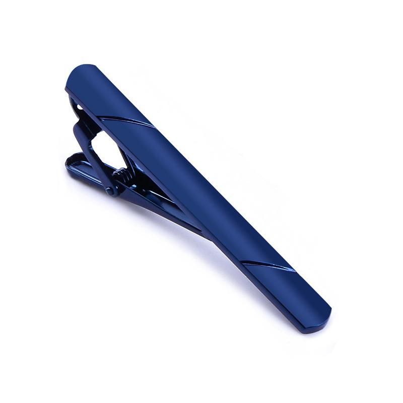 5.8x0.6cm Colourful Tie Clip for Men Metal Copper Simple Bar Clasp Practical Black Navy Blue Necktie Clasp
