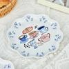 French Style Cute Ceramic Plate High End Coffee Shop Afternoon Tea Exquisite Dessert Plate Home Delicious Pasta Dining Plates