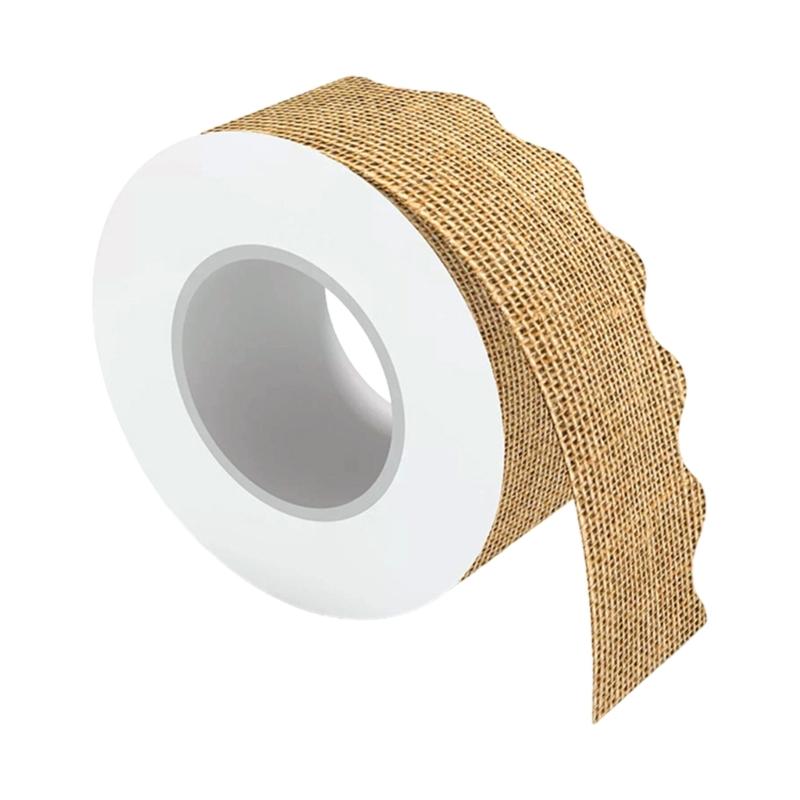 

Burlap Bulletin Border Trim Scalloped Bulletin Board Borders Back-to-School Bulletin Board Trim Stickers Decorations 1