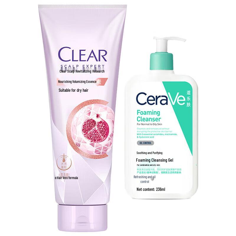 CeraVe Foaming Cleanser & Clear Scalp Care Bundle
