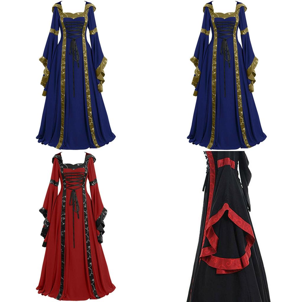 Vintage Gothic Renaissance Women's Halloween Costume Dress For Cosplay And Parties