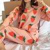 Women Pajamas Loose Leisure Two-piece Green Avocado Lady Nightclothes Kit for Home