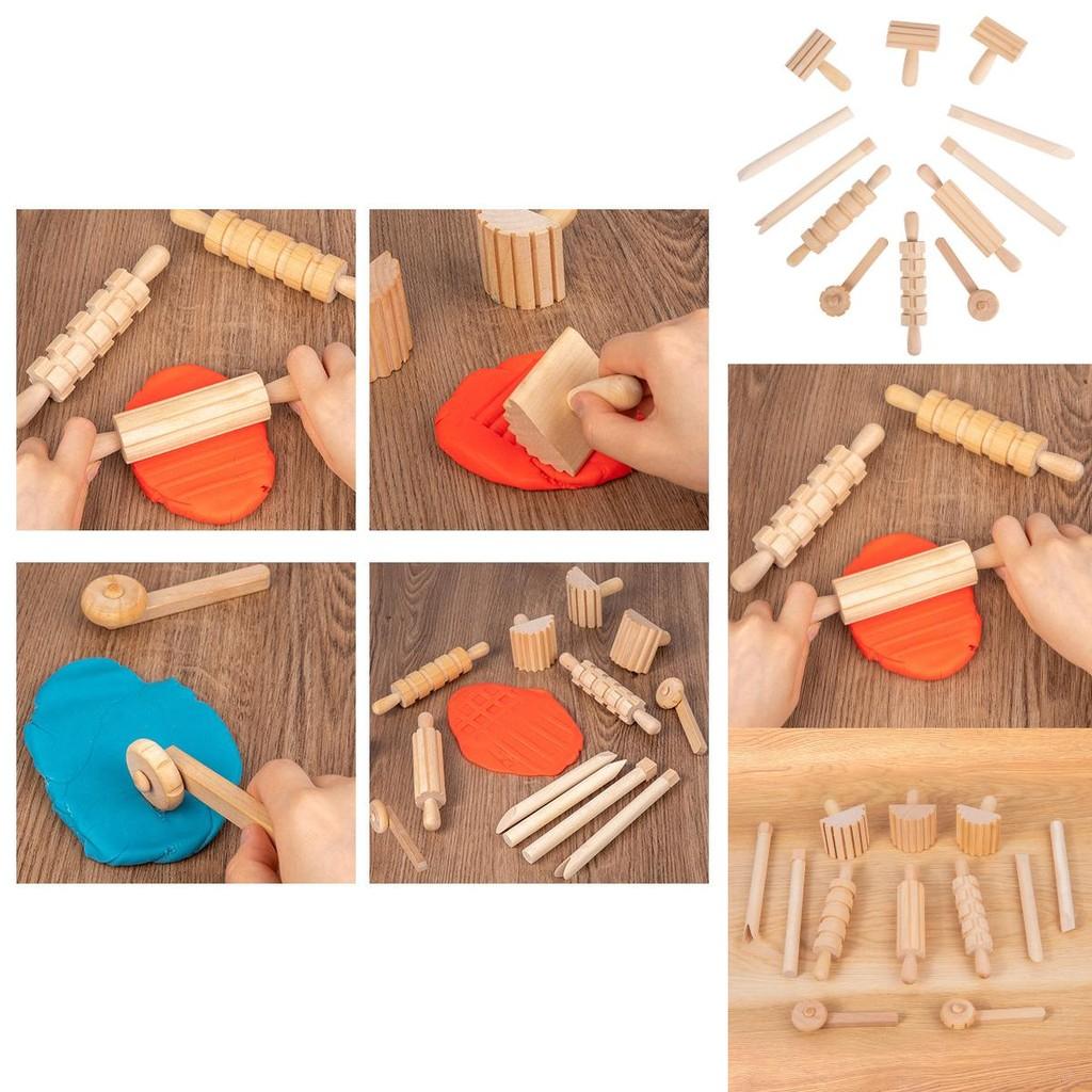 Mattarello in Legno per Bambini Fatto a Mano per Preparare Cibo e Gioco Creativo