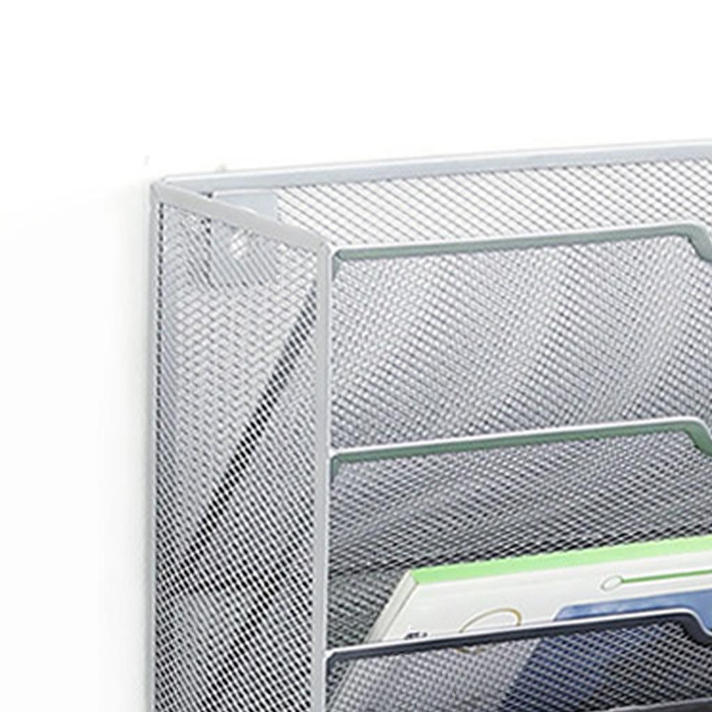 5-stufiger Wand-Aktenorganizer Vertikale Anordnung Glänzende Kanten Wandmontage Aktenhalter mit Aufhängeloch