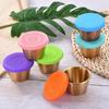 2pcs Salad Dressing Container, 2.4oz Stainless Steel Sauce Bowls Condiment Containers, Dipping Sauce Cups for Lunch Bento Box, Orange