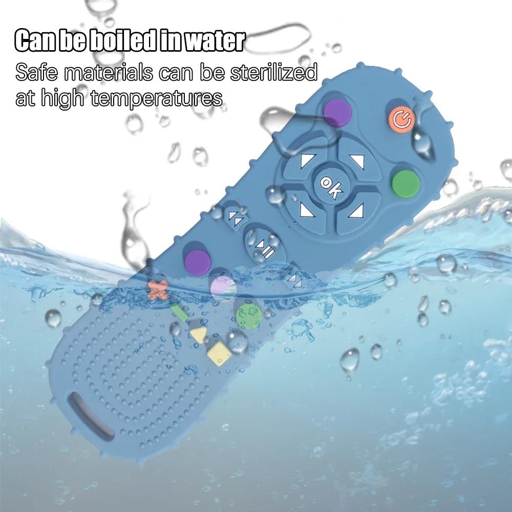 Brinquedo Calmante Não Tóxico de Silicone Simulação de Controle Remoto de TV Formato Teaser Stick Grau Alimentício para Bebês Brinquedos de Educação Sensorial para Crianças