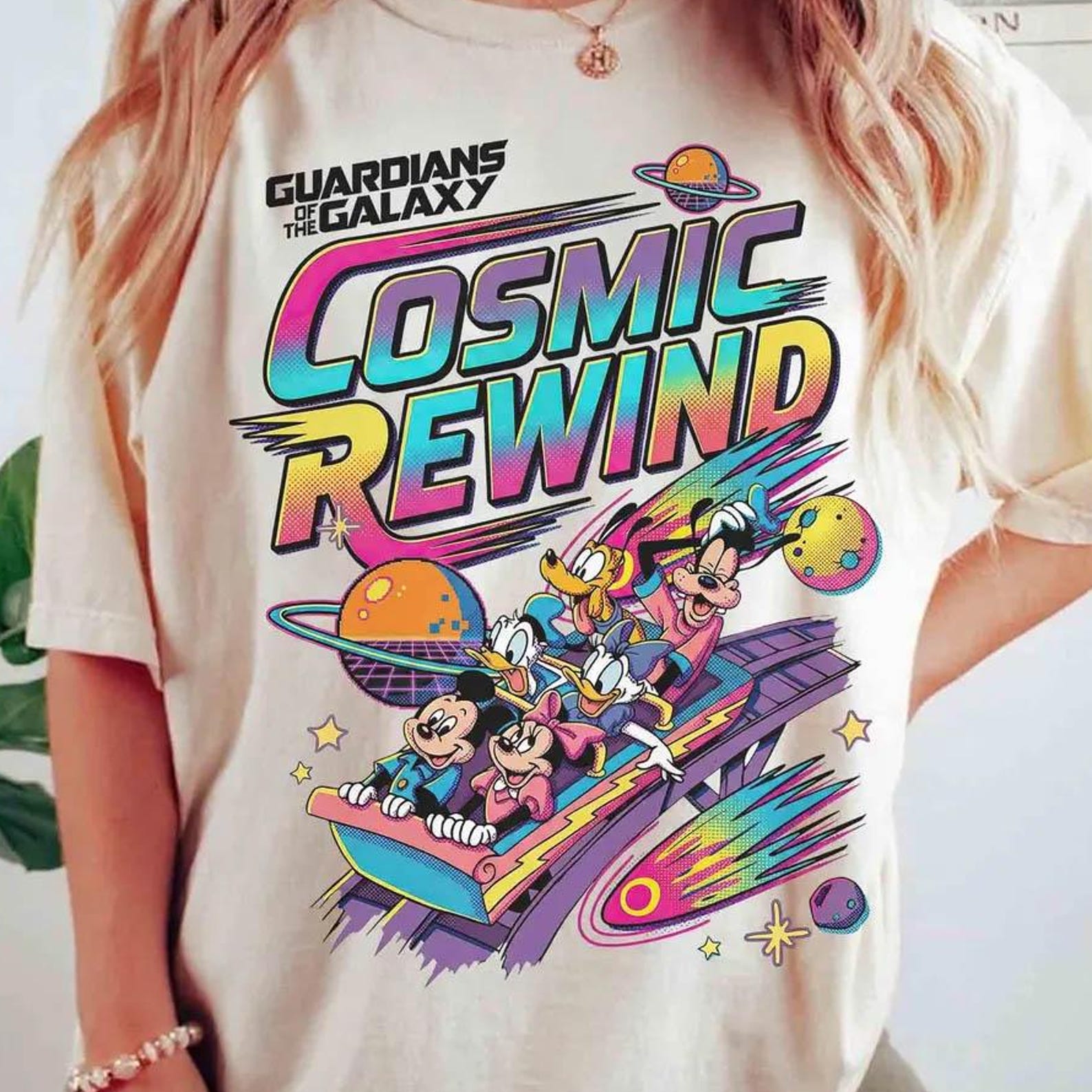 Retro 80s Guardians Of The Galaxy Cosmic Rewind Shirt, Mickey and Friends Disney Ride Matching Tee, Walt Disney World Resort Family Trip Tee S