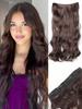 24 tums syntetiska vågformade hårförlängningar 4 clips Värmebeständiga fiberförlängningar för kvinnors dagliga användning