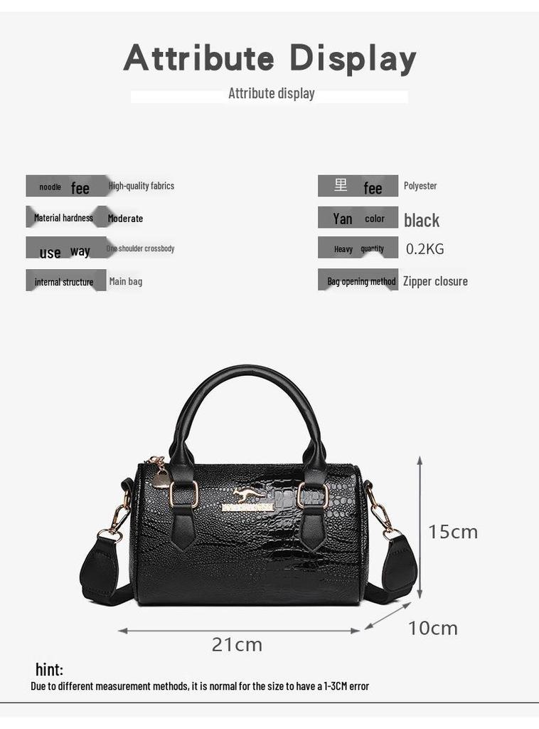 Women's 2025 Fashion Crocodile Texture Handbag: Stylish Single-Shoulder Crossbody Bag