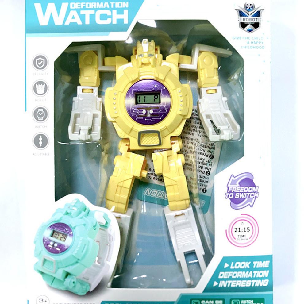 Children's Deformation Watch King Kong Robot Cartoon Elementary School Pupils Diy Toy Boy Girl Electronic Watch Gift