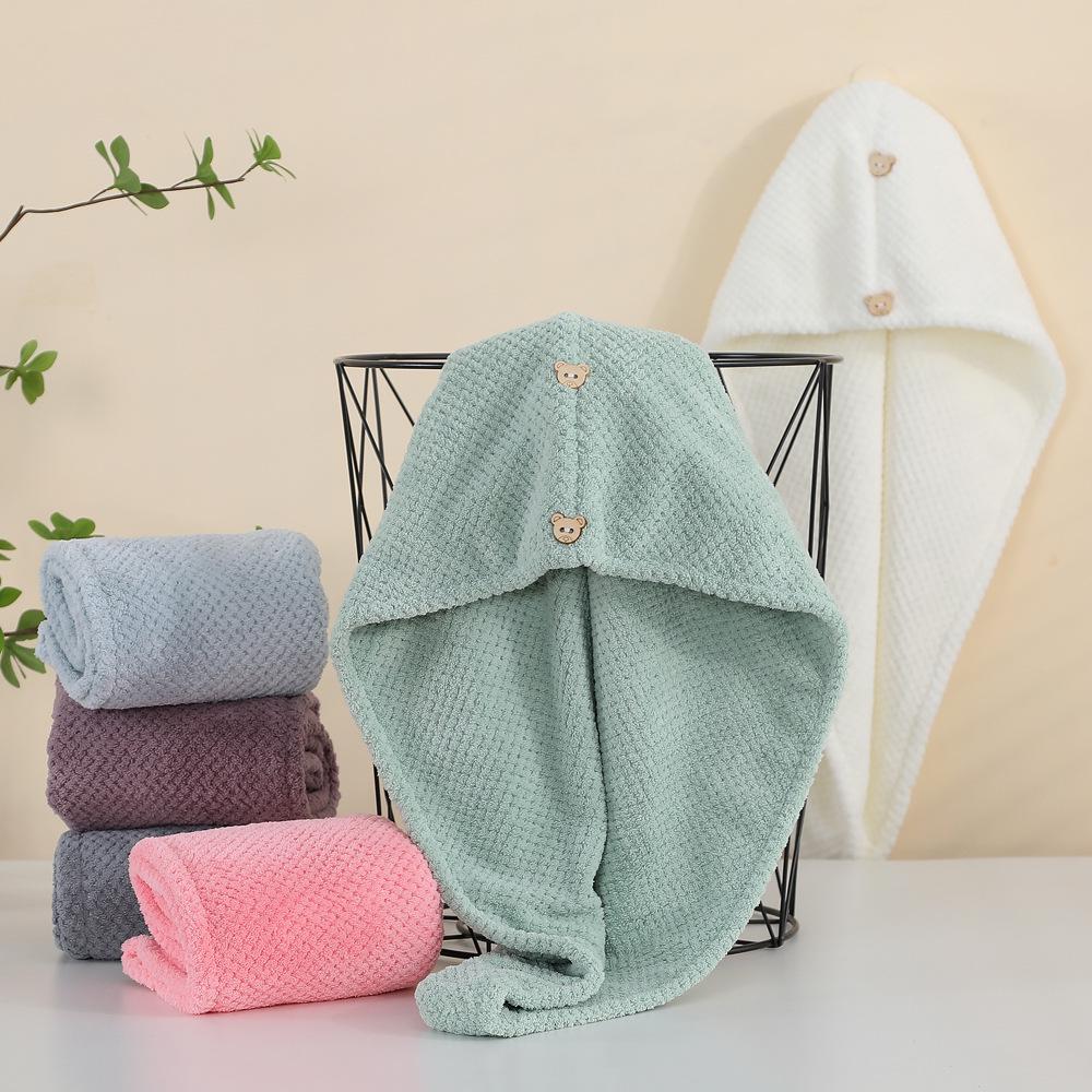 Burlap Quick-Dry Double-Layer Hair Wrap Towel - Water-Absorbent Bath Cap for Women