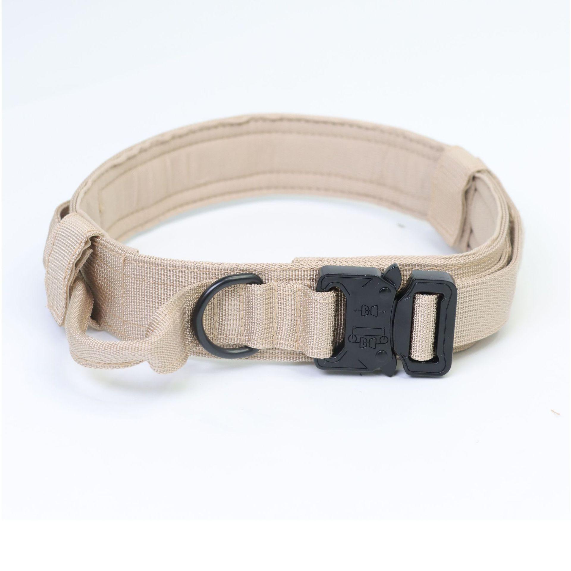 

Регулируемый тактический ошейник для домашних животных, прочный двойной пряжкой, тренировочный поводок и ошейник для немецкой овчарки, аксессуары для больших и средних собак M