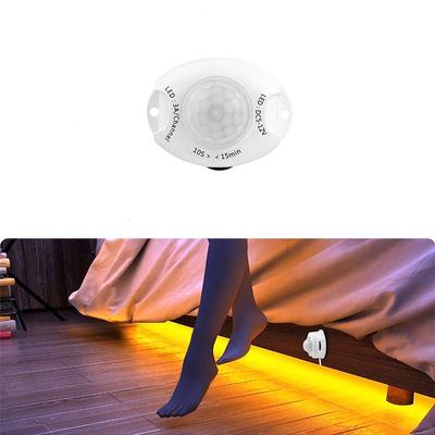 Interruptor de Sensor de movimiento PIR de 12V, Sensor de cuerpo humano infrarrojo inteligente de tiempo ajustable, Control de encendido/apagado, tira LED, iluminación del hogar