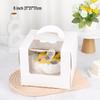White Windowed Birthday Cake Box (3-8 inches) - Handheld Baking Packaging