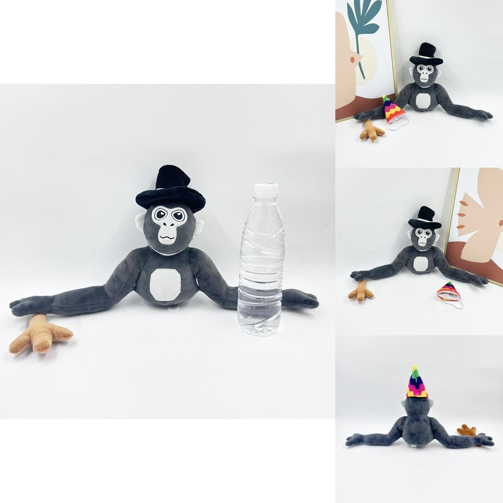 New Gorilla Tag Monke Plush Toy Stuffed Animal Doll With Hat 25cm Tall