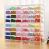 Transparent Multi-Compartment Colored Glaze Beads and Jewelry Organizer Box