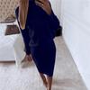 Herbst frauen Stricken Kostüm Rollkragen Einfarbig Pullover Pullover + Schlank Rock Zwei-Stück Set