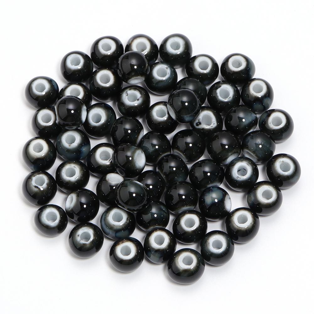 10pcs/lot Colorful Round Shape Ceramic Beads Spacer Beads For Jewelry Making DIY Loose Beads Bracelet Necklace Gift Accessories