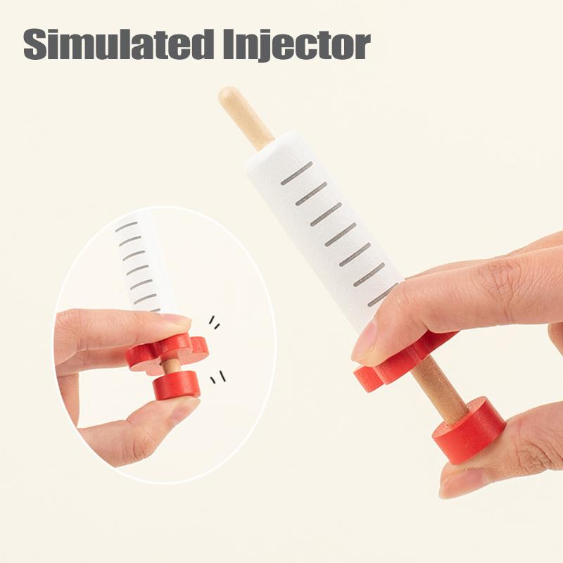 Wooden Pretend Play Doctor Educational Toy Simulation Medical Tool Medical Storage Bag Nurse Acssories Set Toy Gift for Kid