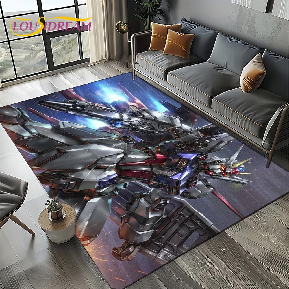Nový kreslený robot Gundam dárek koberec kobereček do ložnice obývacího pokoje domova dekorace pohovky, dětská hrací dekorace podložka na podlahu