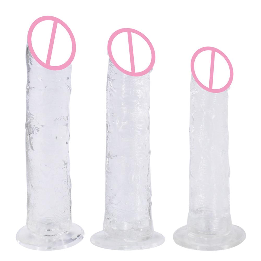 Soft Large Phallus Jelly Penis Long Dick Realistic Dildo Suction Cup Dildo Lesbian Sex Toy for Women